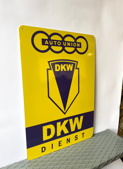 DKW Auto Union Vintage Sign – Large 60x40 cm Heavy Metal Man Cave Decor
