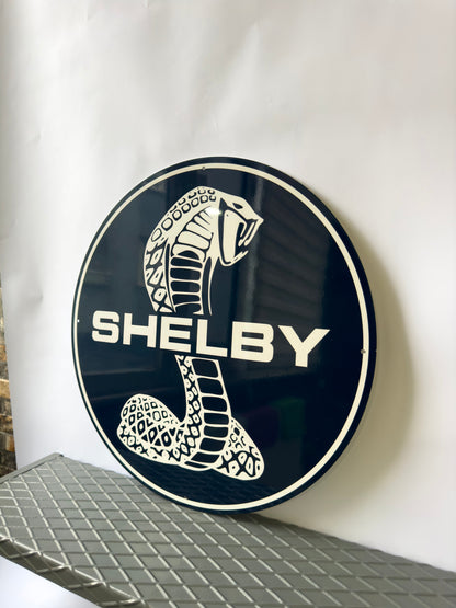 Shelby Round Heavy Metal Sign – Garage & Man Cave Decor