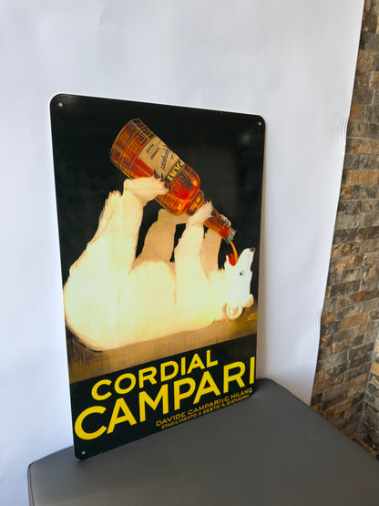 Cordial Campari Polar Bear Sign – Large 60x40 cm Heavy Metal Sign