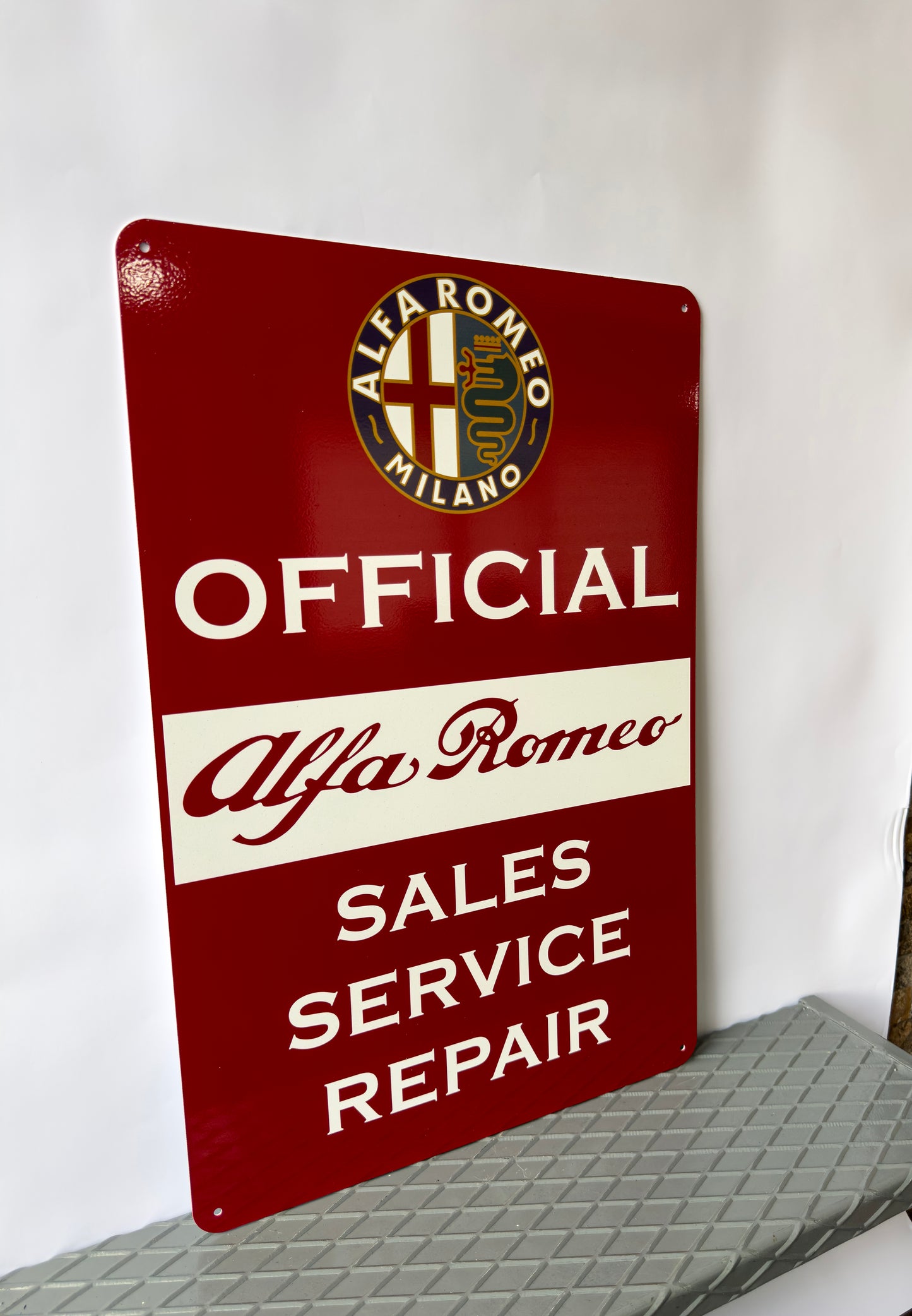 Alfa Romeo Sales-Service-Repair Sign – Large 60x40 cm Heavy Metal Man Cave Decor