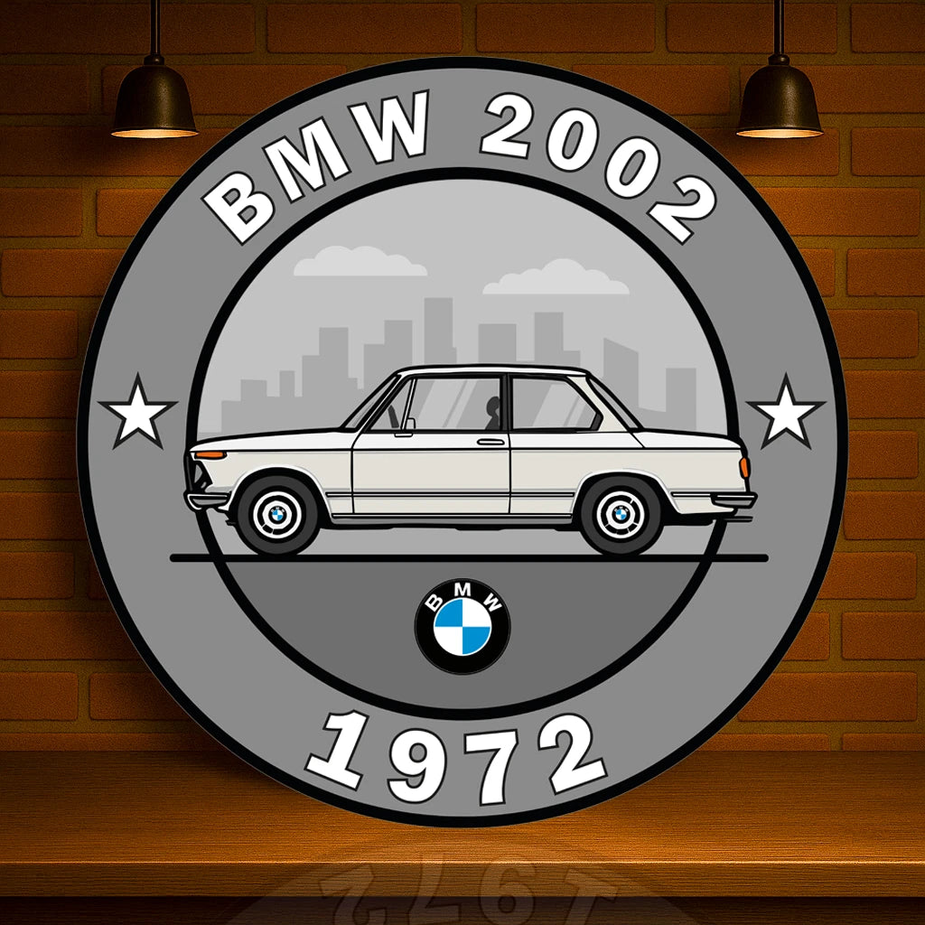 BMW 2002 The Birth of the Ultimate Driving Machine Heavy Metal Sign (1972) –  Garage & Man Cave Decor