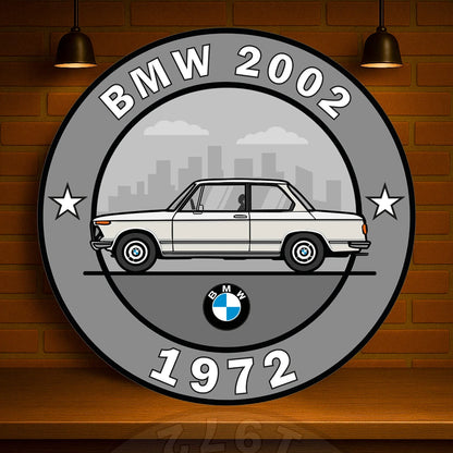 BMW 2002 The Birth of the Ultimate Driving Machine Heavy Metal Sign (1972) –  Garage & Man Cave Decor