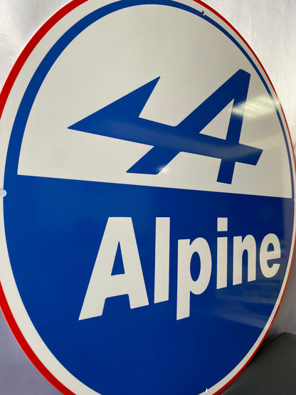 Alpine Round Heavy Metal Sign – Garage & Man Cave Decor