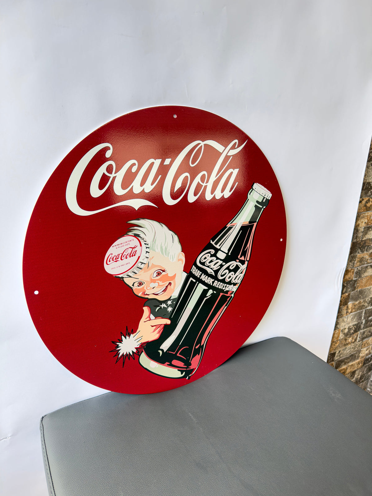 Coca Cola Sprite Boy - Bar Round Heavy Metal Sign – Garage & Man Cave Decor