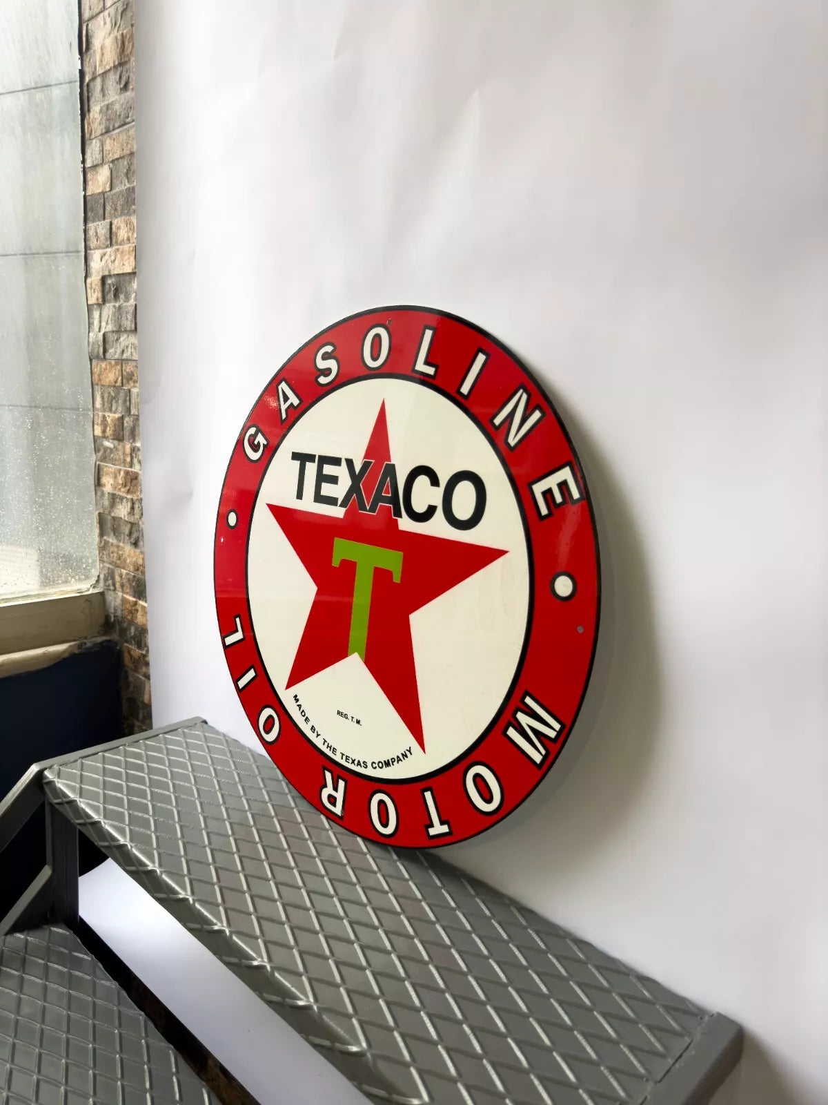 Texaco Gasolıne Motor Oil Sign – Heavy Metal Garage Decor