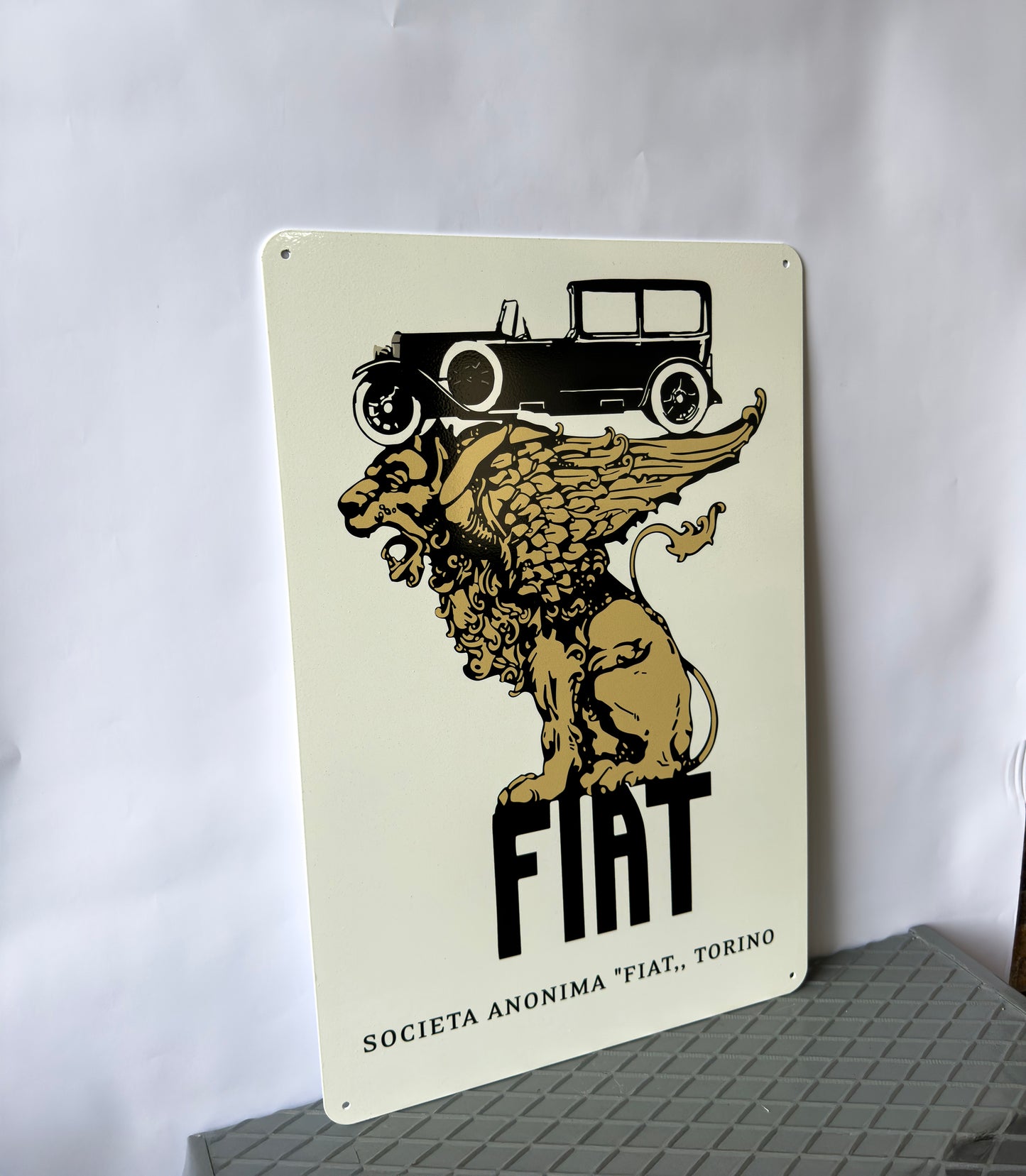 Fiat Vintage Sign – Heavy Metal Man Cave Decor