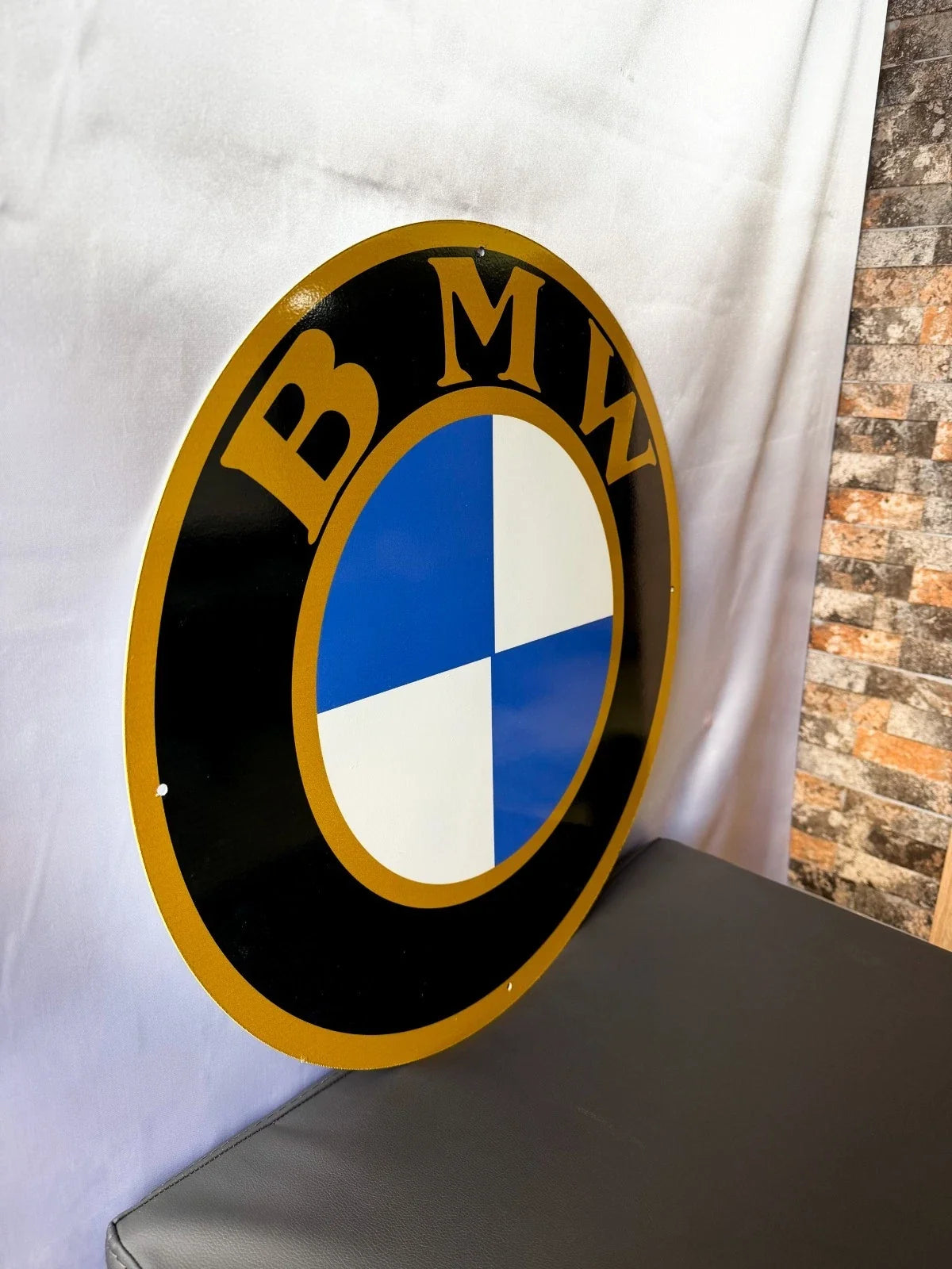 1917 BMW First Roundel Crest - Aviation Roots Round Heavy Metal Sign – Garage & Man Cave Decor