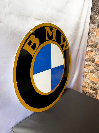 1917 BMW First Roundel Crest - Aviation Roots Round Heavy Metal Sign – Garage & Man Cave Decor