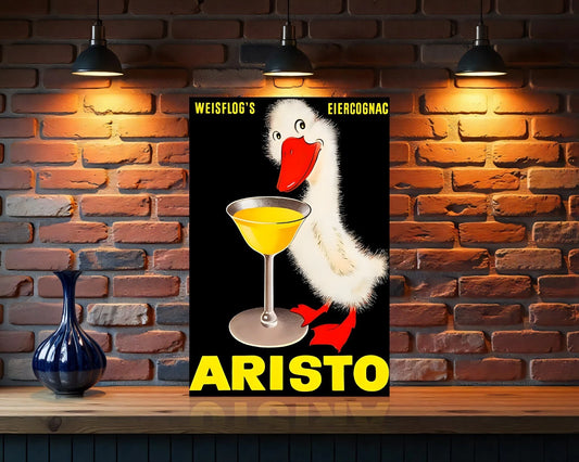 Aristo Weisflog’s Eiercognac Advertising Sign – Heavy Metal Cafe Decor
