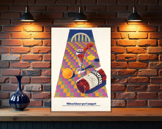 Campari Milton Glaser - Iconic Italian Art Heavy Metal Sign – Garage & Man Cave Decor