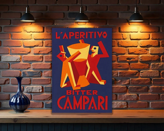Campari L'Aperitivo Bitter Futurist Heavy Metal Sign – Garage & Man Cave Decor