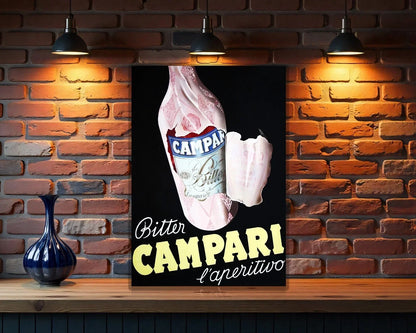 Campari Soda "Bitter L'Aperitivo" Heavy Metal Sign – Garage & Man Cave Decor