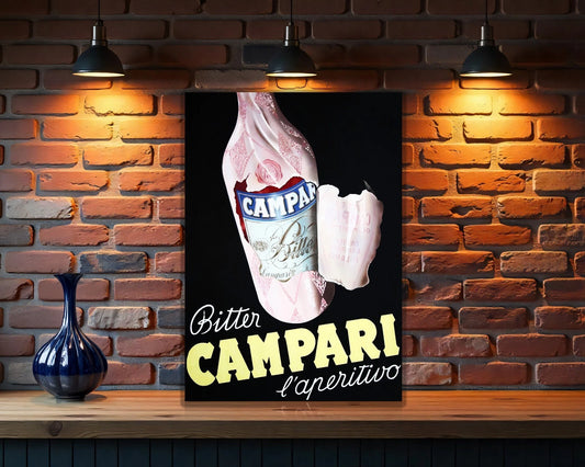 Campari Soda “Bitter L’Aperitivo” Vintage Sign – Heavy Metal Cafe Decor