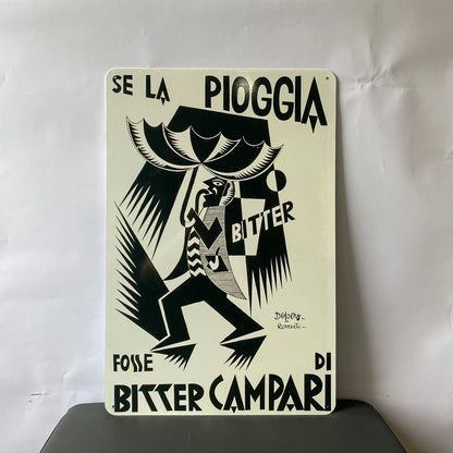 Campari Bitter  Expressionist Rain Sign -  Heavy Metal Cafe Decor