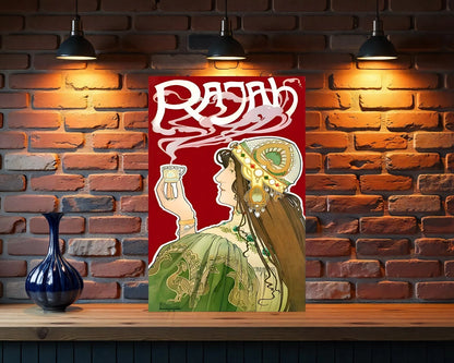 RAJAH Vintage Coffee Sign - Heavy Metal Cafe & Bar Decor