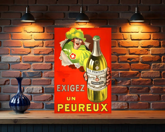 Un Peureux Vintage Sign - Heavy Metal Cafe & Bar Decor