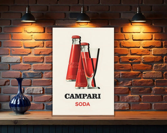 Campari Soda Modern Minimalist Heavy Metal Sign – Garage & Man Cave Decor