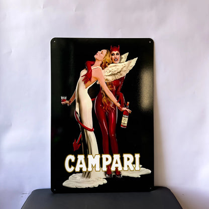 Campari  Angel & Devil Duality Sign - Heavy Metal Cafe & Bar Decor