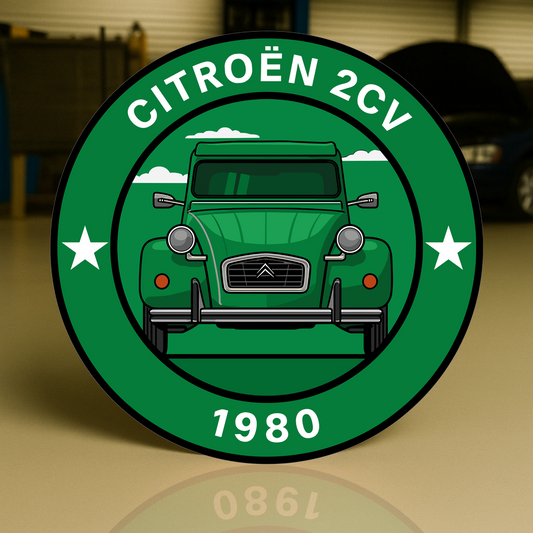 Citroën 2CV (1980) The Iconic French Utility Car Sign – Glossy Heavy Metal Garage Decor