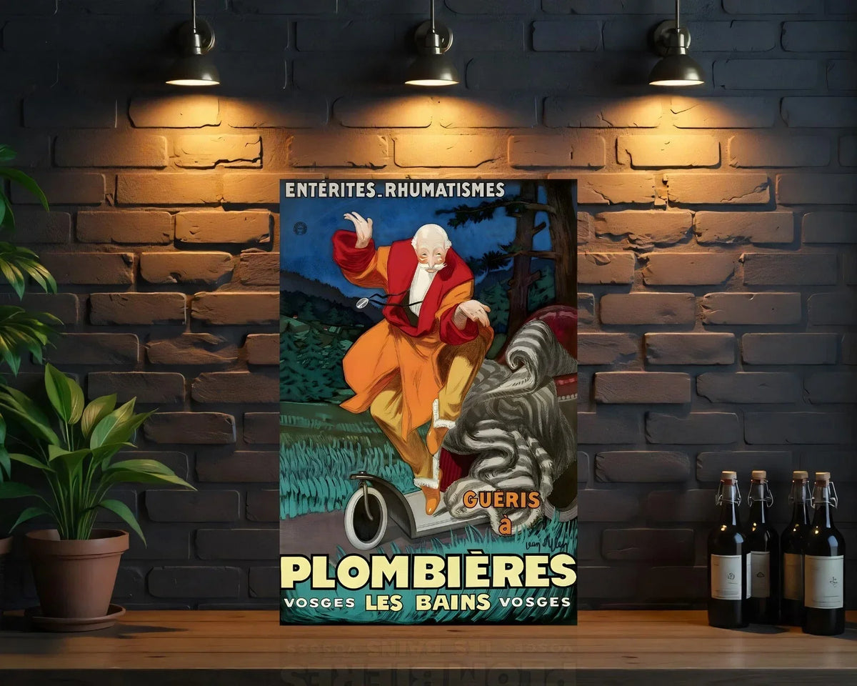 Plombières - les - Bains French Medical Spa Heavy Metal Sign – Garage & Man Cave Decor