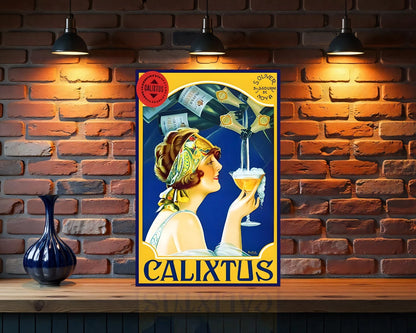 Calixtus Spanish Sparkling Wine Heavy Metal Sign - Cafe & Bar Decor
