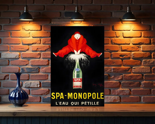 SPA Monopole Vintage Sign -  L’Eau Qui Pétille Eition - Heavy Metal Cafe Decor