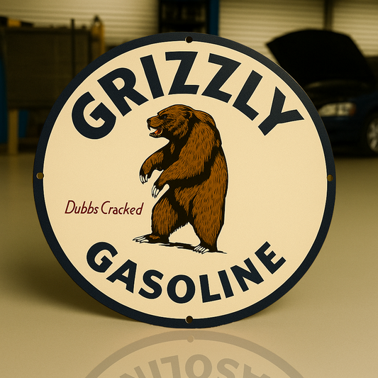 Grizzly Bear Oil Company Gasoline Sign - Heavy Metal Home & Garage Decor