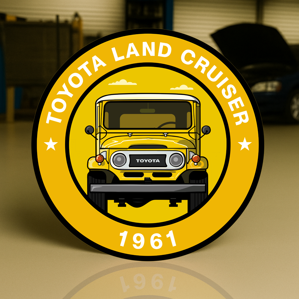 Toyota Land Cruiser 1961  FJ40 Iconic 4x4 Sign  –  Heavy Metal Garage & Service Sign