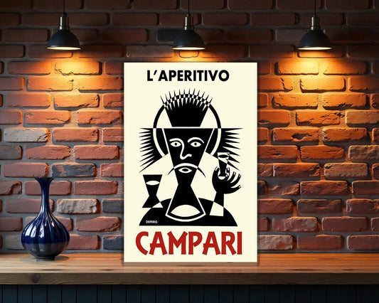 Campari Depero L'Aperitivo Heavy Metal Sign – Garage & Man Cave Decor