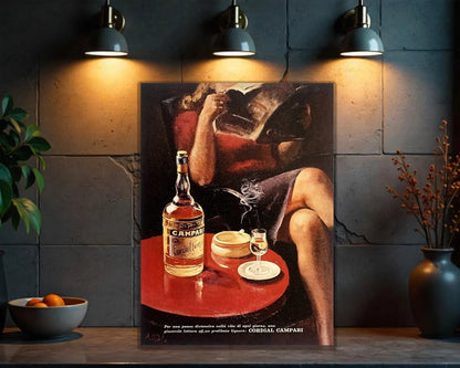 Campari Cordial Elegant Woman Heavy Metal Sign – Garage & Man Cave Decor