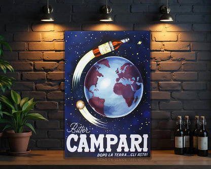 Campari Dopo La Terra... Gli Astri SPACE World Sign - Heavy Metal Cafe & Bar Decor