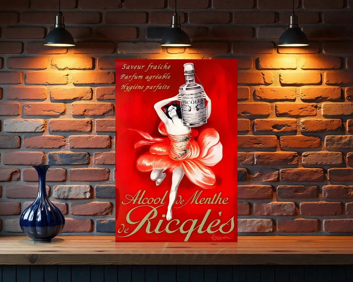 Alcool de Menthe de Ricqlès Heavy Metal Sign – Garage & Man Cave Decor