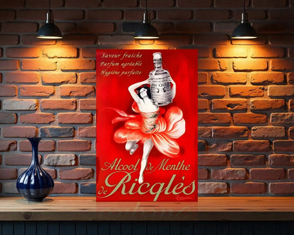 Alcool de Menthe de Ricqlès Heavy Metal Sign – Garage & Man Cave Decor