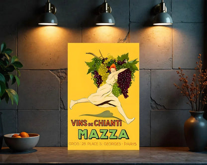 Vins de Chianti Mazza Heavy Metal Sign – Garage & Man Cave Decor