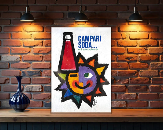 Campari Soda Italian "E il sole splende" Heavy Metal Sign – Garage & Man Cave Decor
