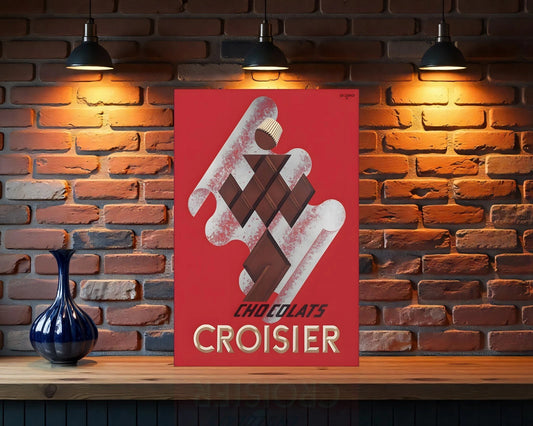 CHOCOLATS CROISIER Heavy Metal Sign - Cafe & Bar Decor