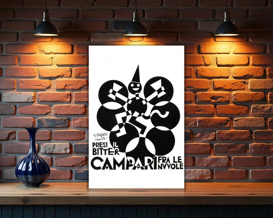 Campari Depero "Presi il Bitter fra le Nuvole" Heavy Metal Sign – Garage & Man Cave Decor