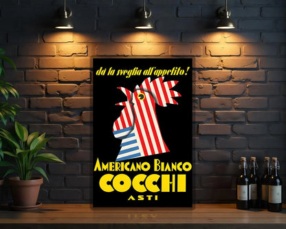 Americano Bianco Cocchi Asti  Sign - Heavy Metal Cafe & Bar Decor