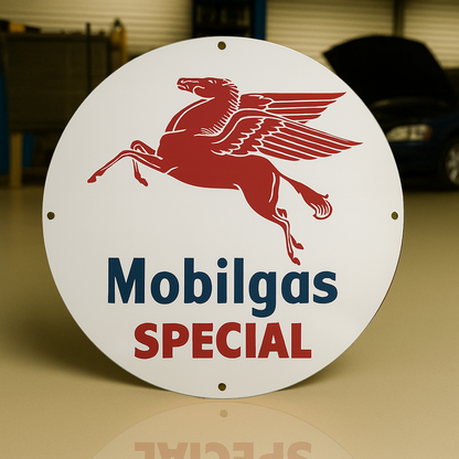 Mobilgas Pegasus Sign -  Mobil Oil Gas Station - Heavy Metal Home & Garage Decor