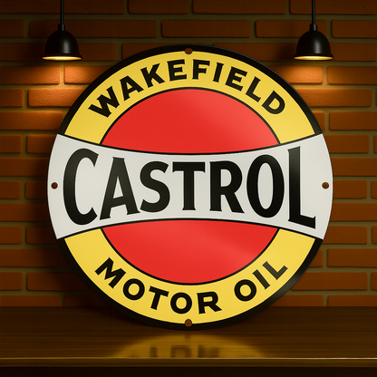 Wakefield Castrol Motor Oil Sign –  Heavy Metal Garage & Man Cave Decor
