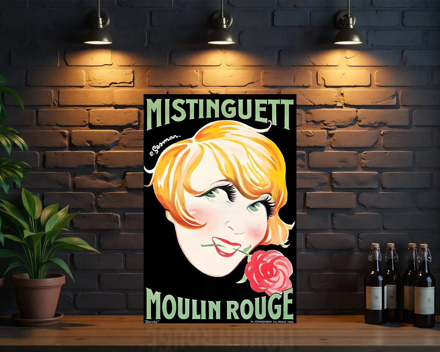 Mistinguett – Moulin Rouge Vintage French Sign - Heavy Metal Cafe & Bar Decor