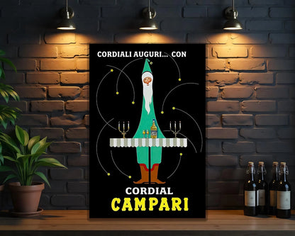 Campari Whimsical Italian Cordial Holiday Sign - Heavy Metal Cafe Decor
