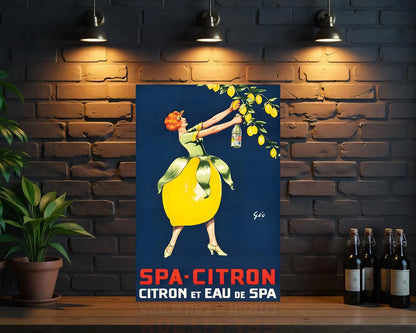 Spa-CItron Vintage Lemon Water Advertising Sign - Heavy Metal Cafe & Bar Decor