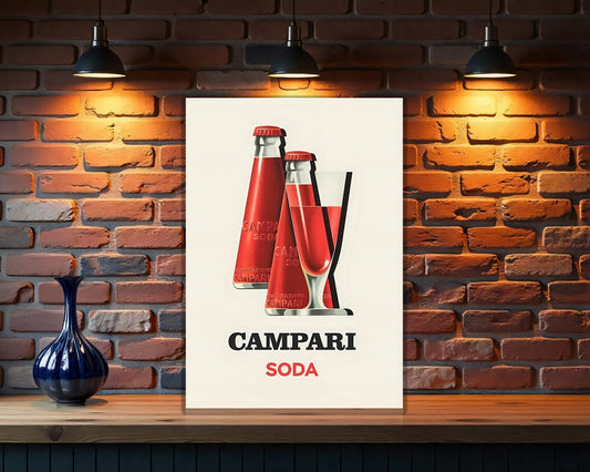 Campari Soda Modern Minimalist Sign – Heavy Metal Cafe Decor
