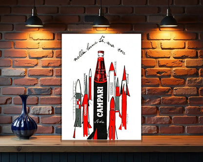 Campari Soda Rocket Space Age Heavy Metal Sign – Garage & Man Cave Decor