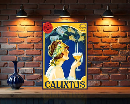 Calixtus Spanish Sparkling Wine Heavy Metal Sign – Garage & Man Cave Decor