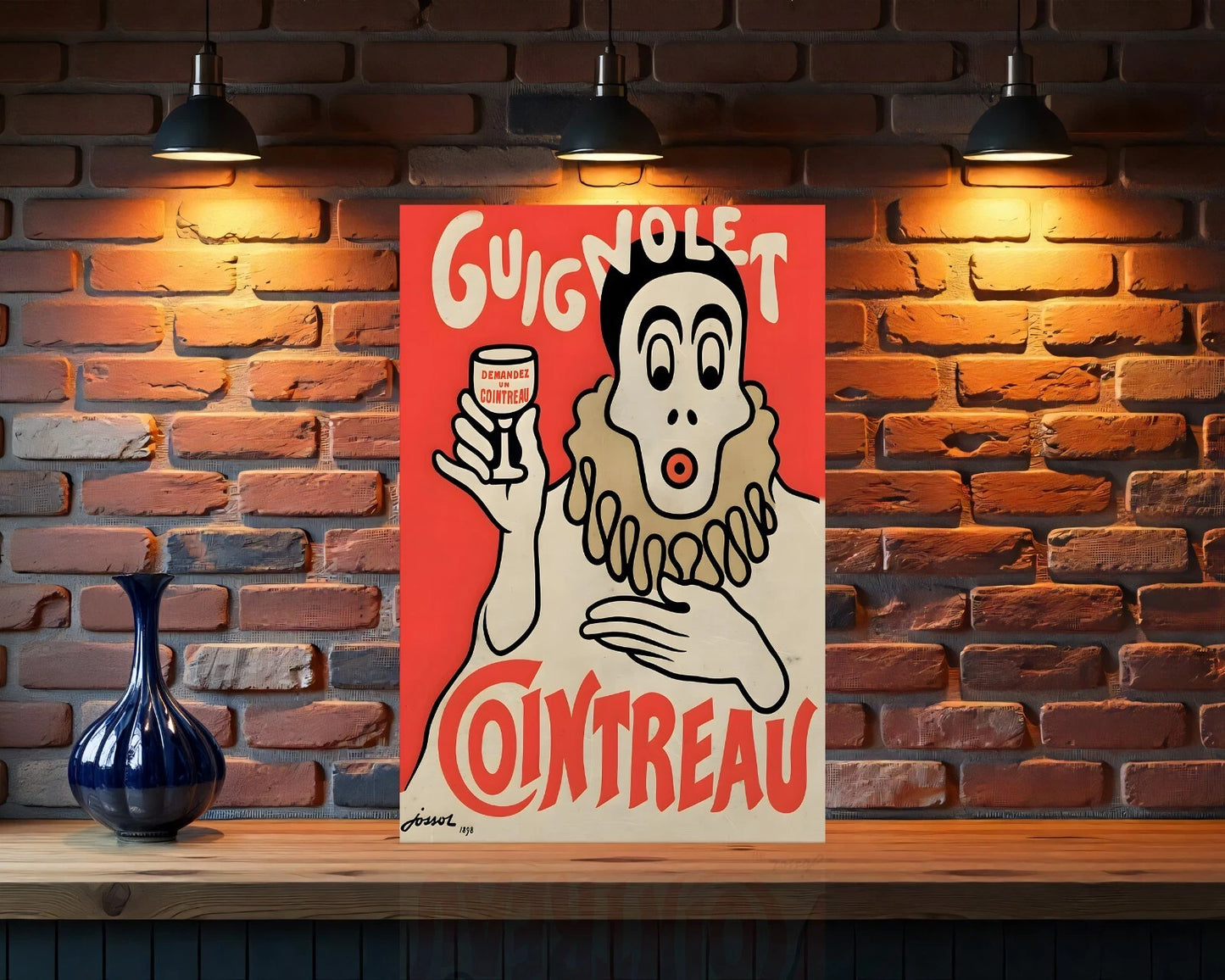 Guignolet Cointreau French Clown Liquor Design Metal Sign - Heavy Metal Cafe & Bar Decor