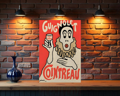 Guignolet Cointreau French Clown Liquor Design Metal Sign - Heavy Metal Cafe & Bar Decor