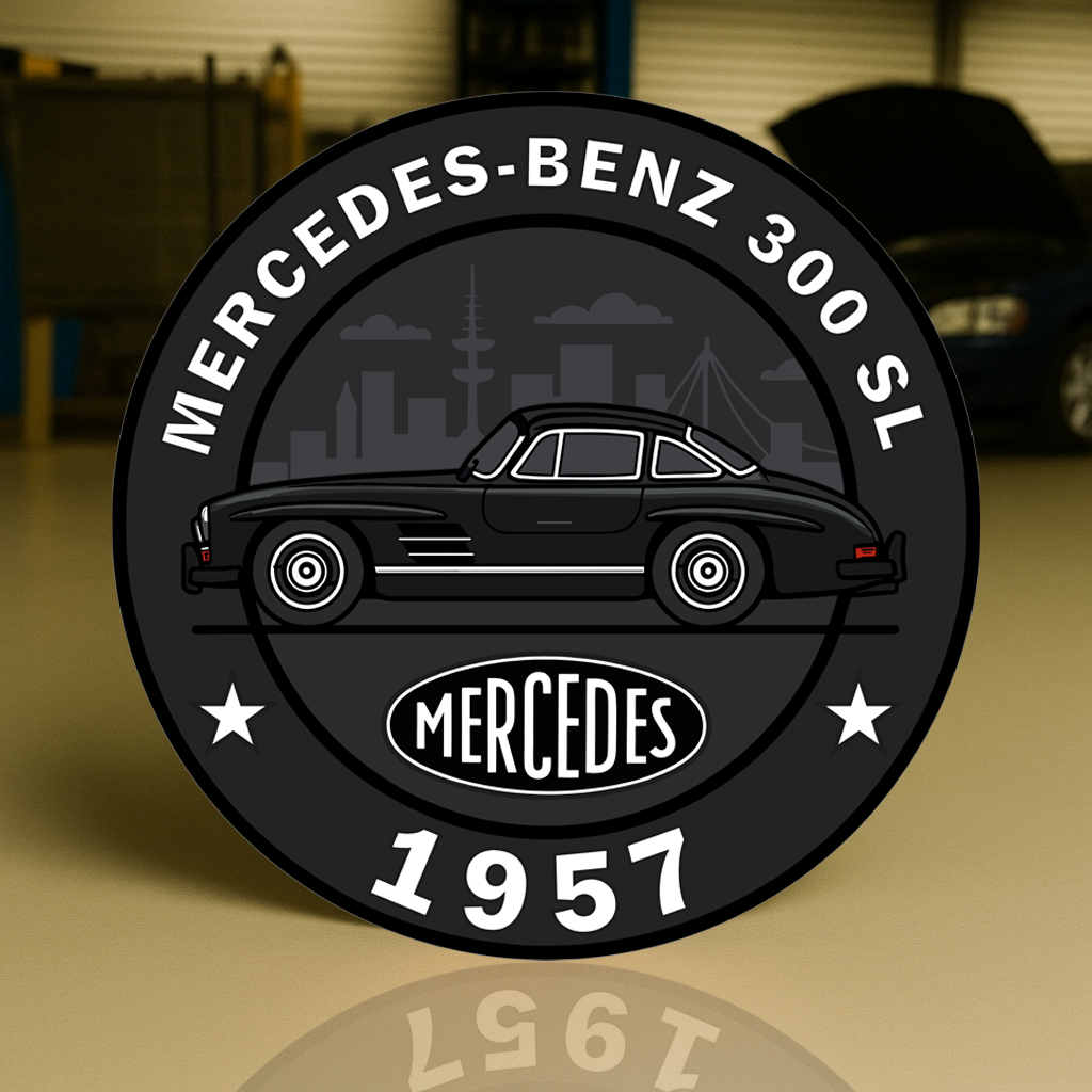Mercedes 1957 Fahrräder Daimler Sign  –  Heavy Metal Garage & Service Sign