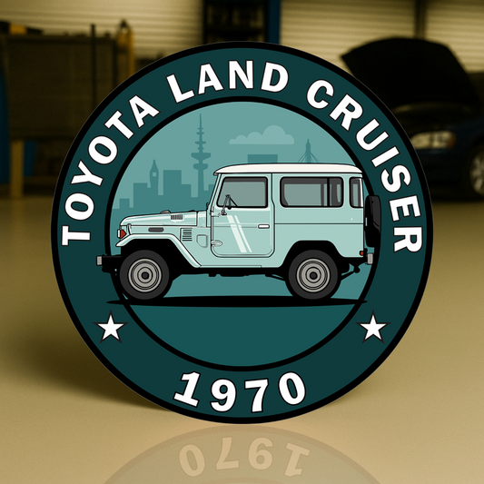 Toyota Land Cruiser 1970 FJ40 Side Profile Sign  –  Heavy Metal Garage & Service Sign